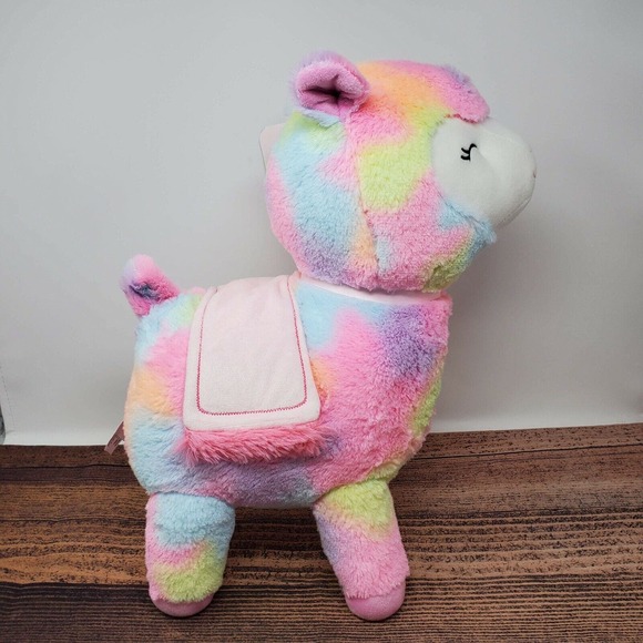 Kellytoy Plush Llama Be Your Valentine Tie Dye Neon Gift 16" Pink Purple Orange - Picture 4 of 8